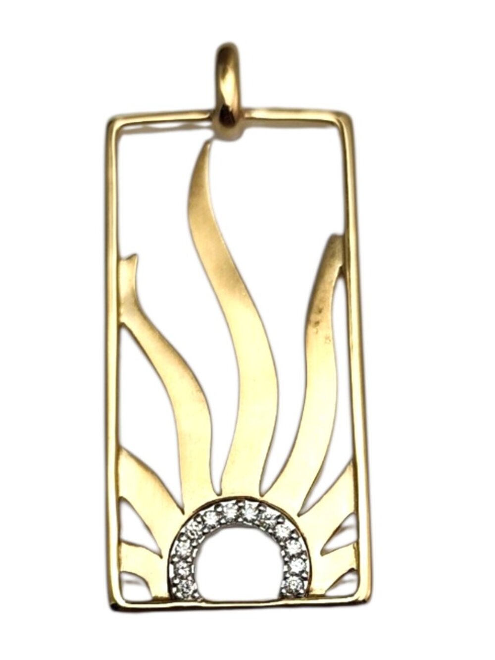 14K Yellow Gold Diamond Sun Pendant #25433